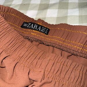 Zara Tan Elastic Waist Trousers